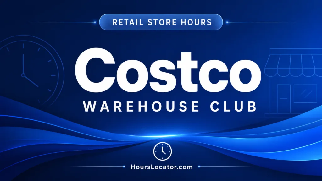 Costco hours showing store open times for weekdays, weekends, and holidays, helping shoppers plan their visits efficiently.