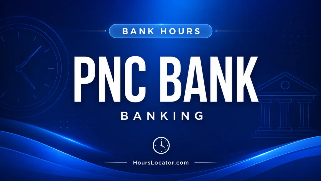 PNC Bank hours details showing when it is open today, including weekends and holidays for convenient banking.