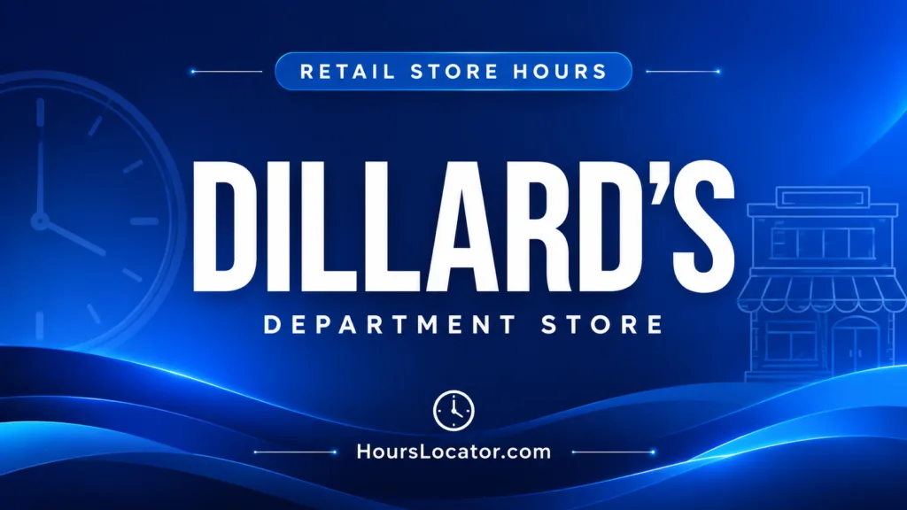 Dillard's hours determine if the department store is open today, including weekend and holiday schedules for shoppers.