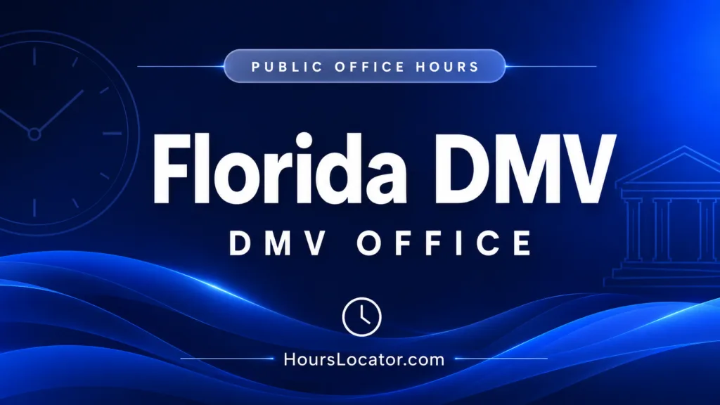 Florida DMV hours show the latest opening times and weekend or holiday schedules for DMV offices in Florida.