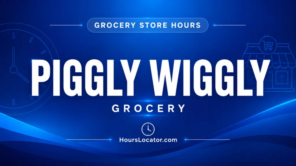Piggly Wiggly hours indicate store opening times, including weekends and holidays, helping shoppers plan their visits.
