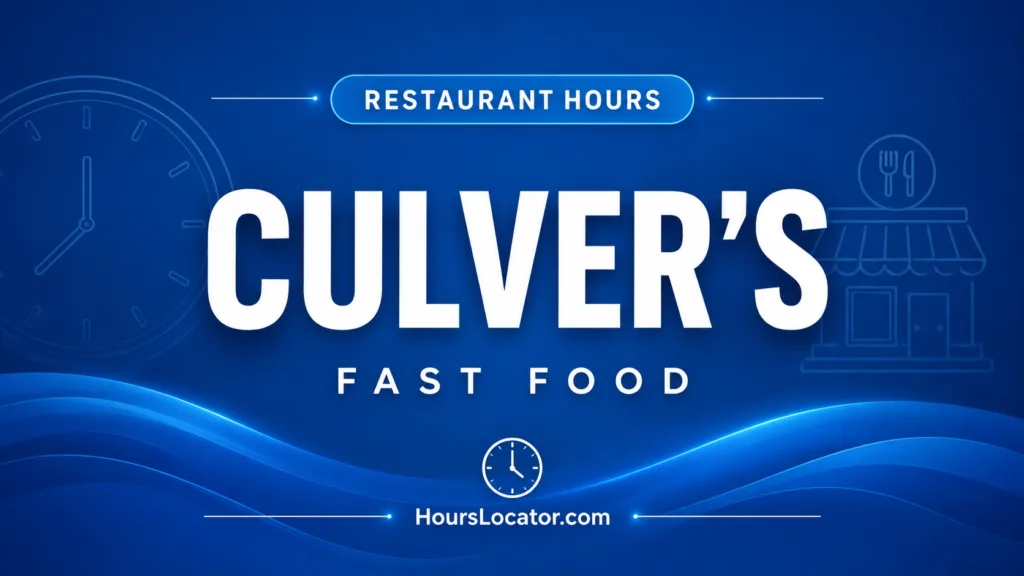 Culver’s hours show the latest times for restaurant, drive-thru, and closing hours for their fast food locations.