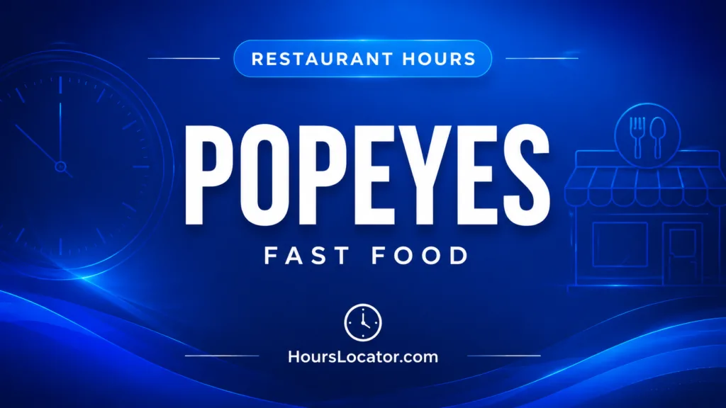Popeyes hours for restaurant and drive-thru, including weekend timings, for quick access to fast food.